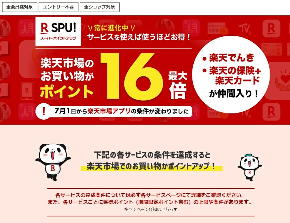 楽天のSPU