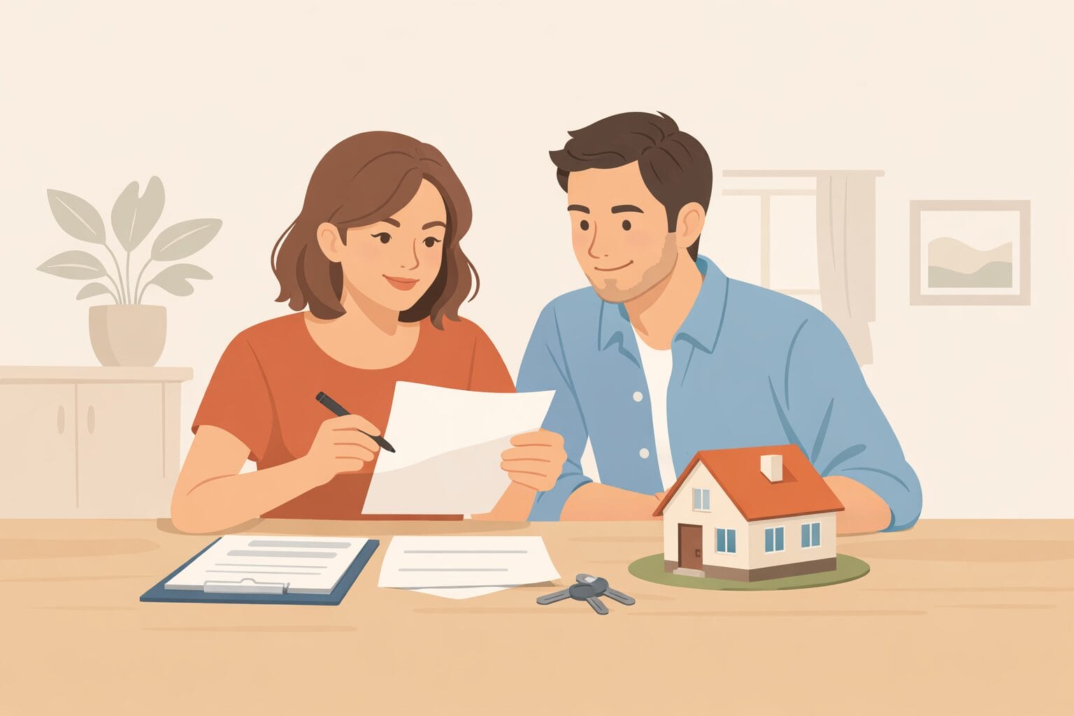 年収500万円台で住宅ローンを検討する夫婦のイメージ
