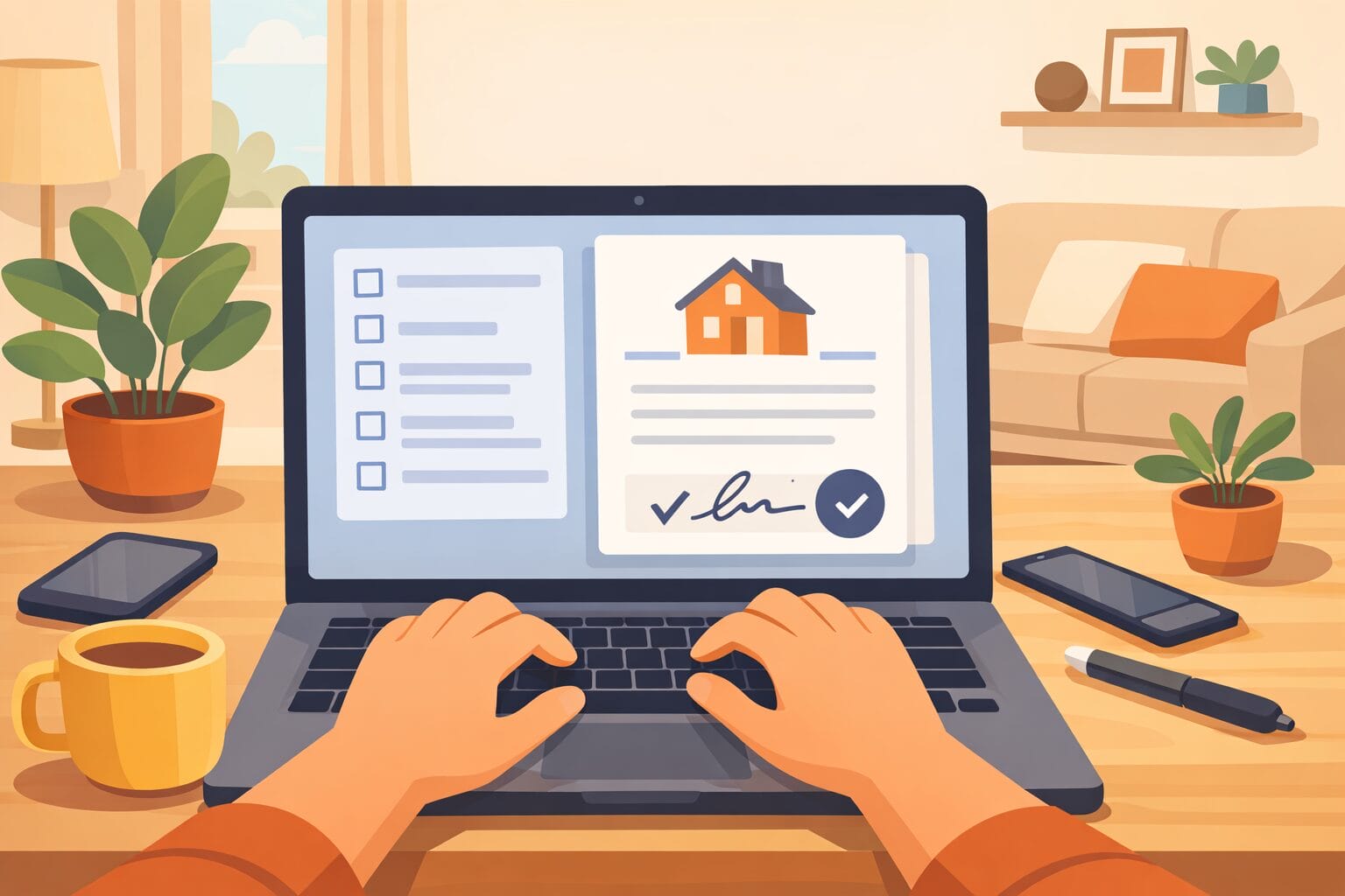 ネットで完結する住宅ローン手続きのイメージ