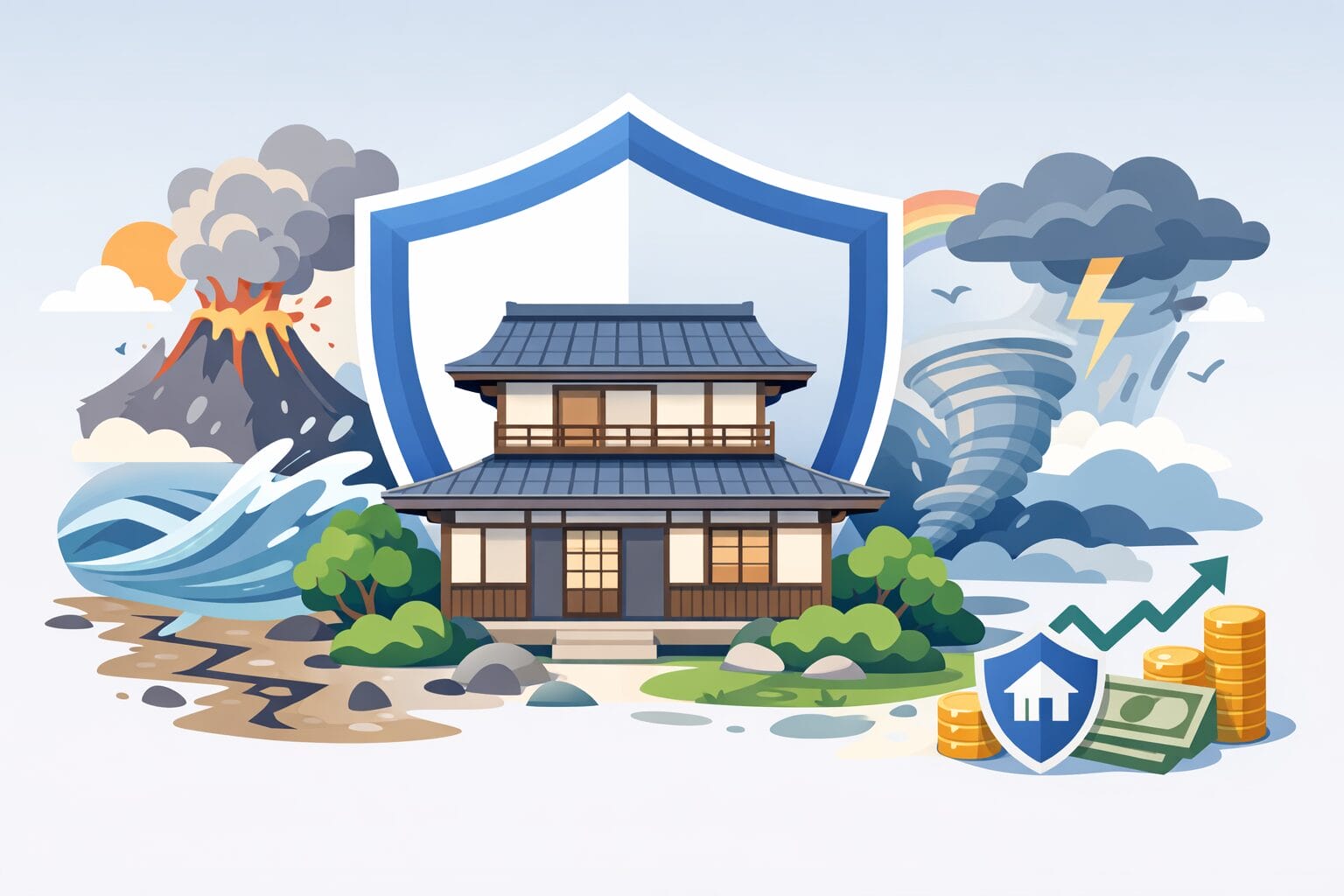 自然災害から住まいと家計を守るイメージ