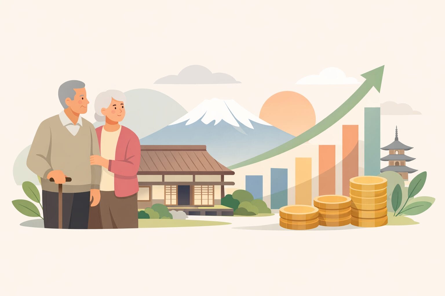 高齢化と金利動向、住宅ローンを考えるイメージ