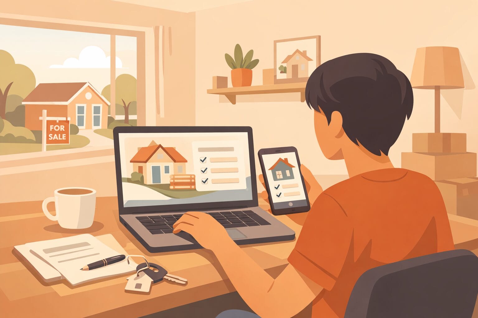 ネットで住宅ローンを申し込むイメージ