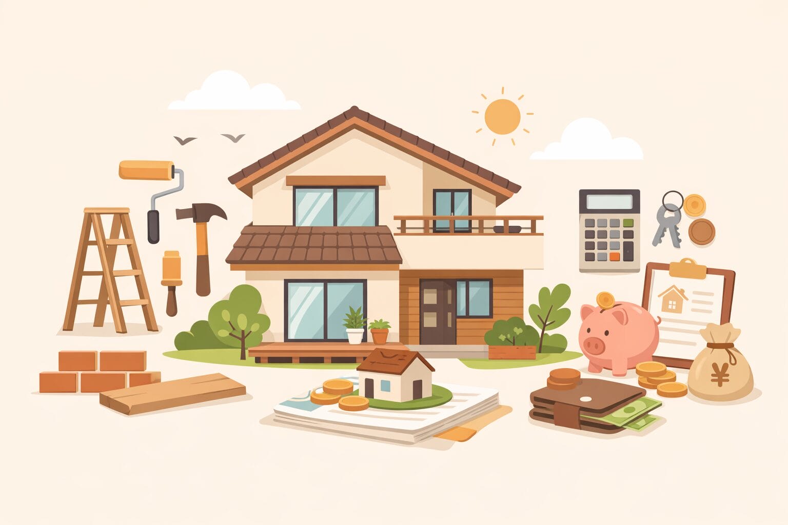 住宅のリフォームと住宅ローン借り換えのイメージ