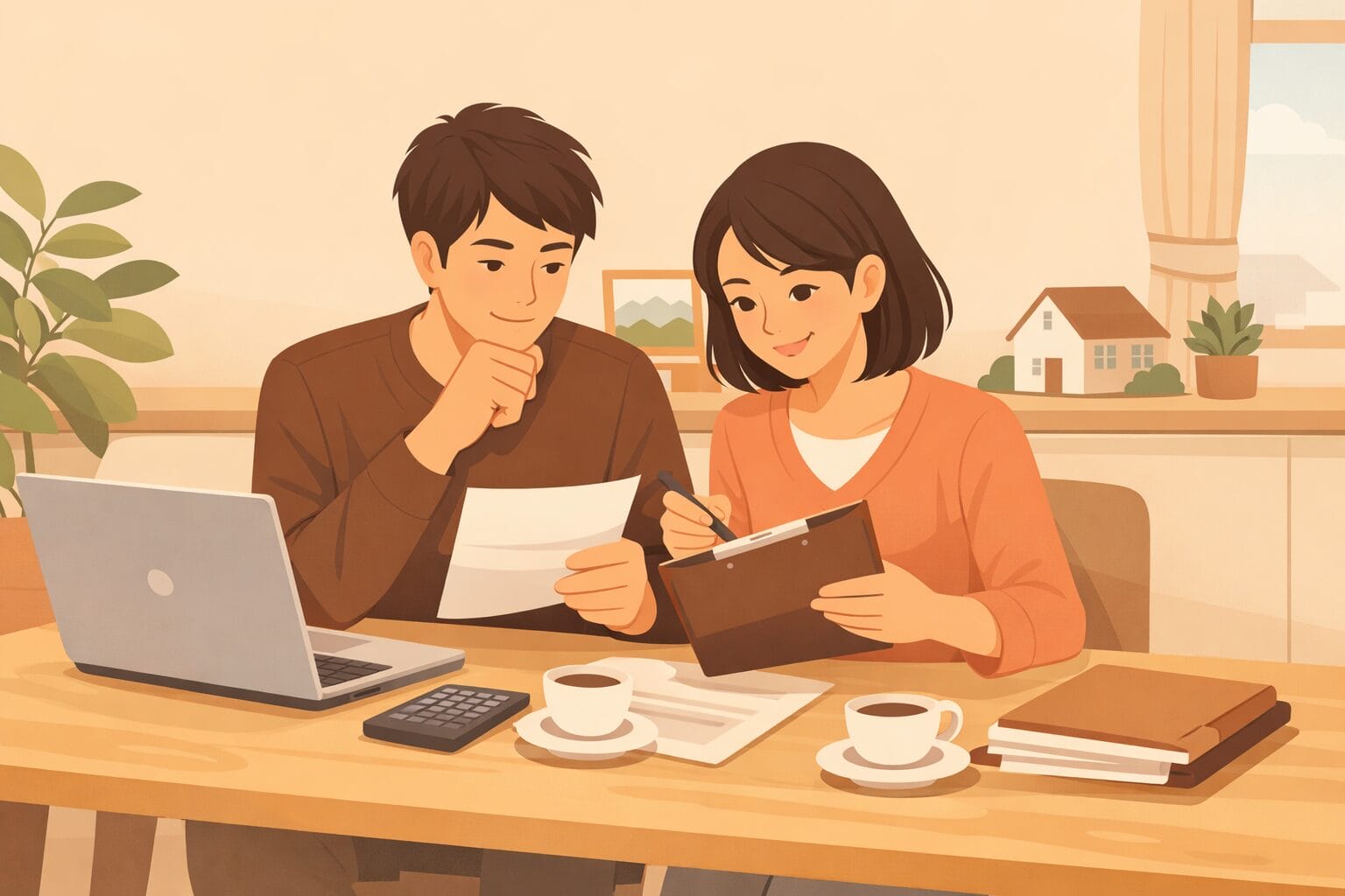 住宅ローンの審査基準を確認する夫婦のイメージ