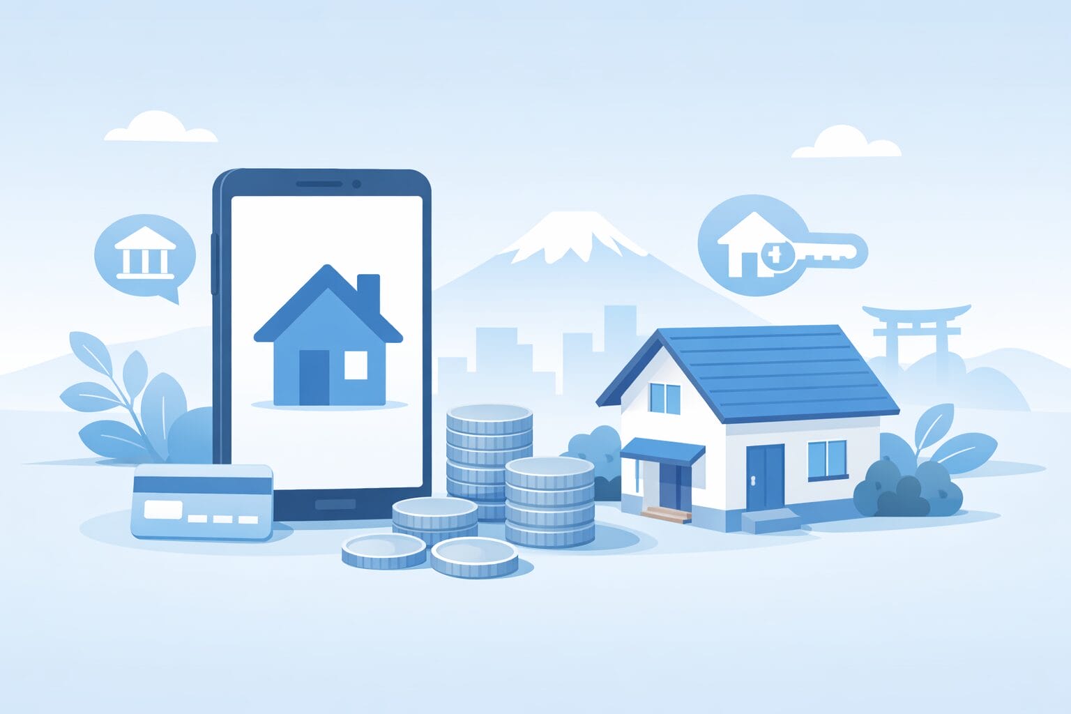 ネット銀行の住宅ローンと諸費用をイメージした図
