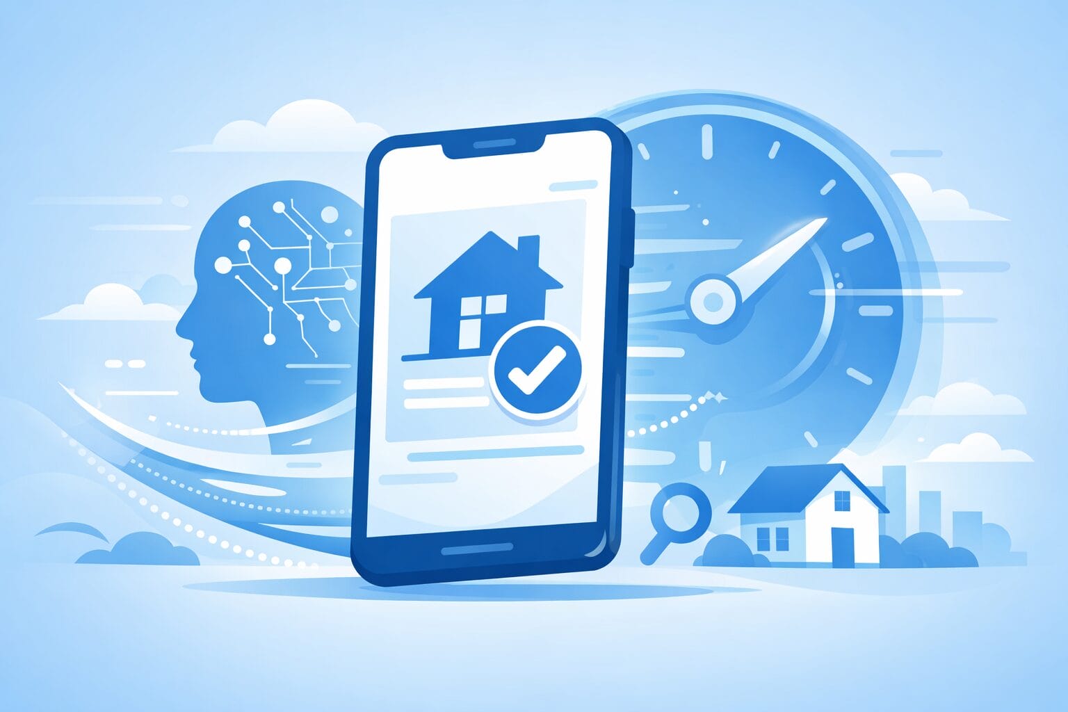 AIによる住宅ローン仮審査がスピーディーに進むイメージ