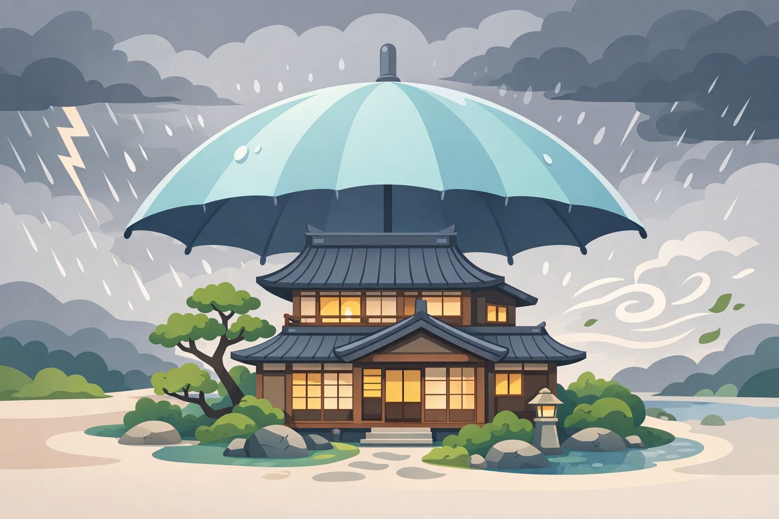 自然災害から住宅を守るイメージ