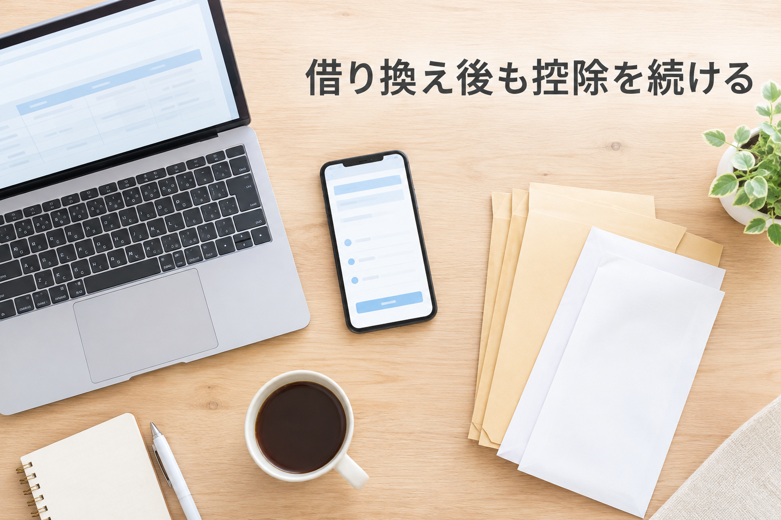 スマートフォンで年末調整の住宅ローン控除を手続きするイメージ