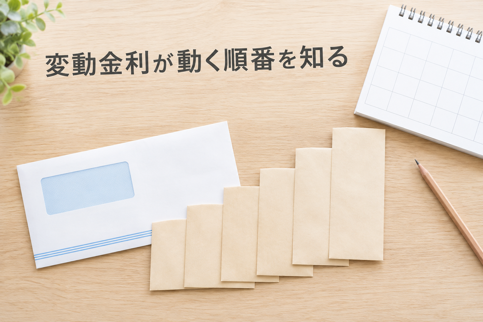変動金利の見直しと返済額の関係をイメージした写真