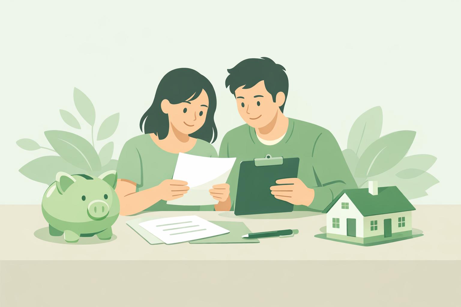 住宅ローンの金利優遇プログラムを確認する夫婦のイメージ