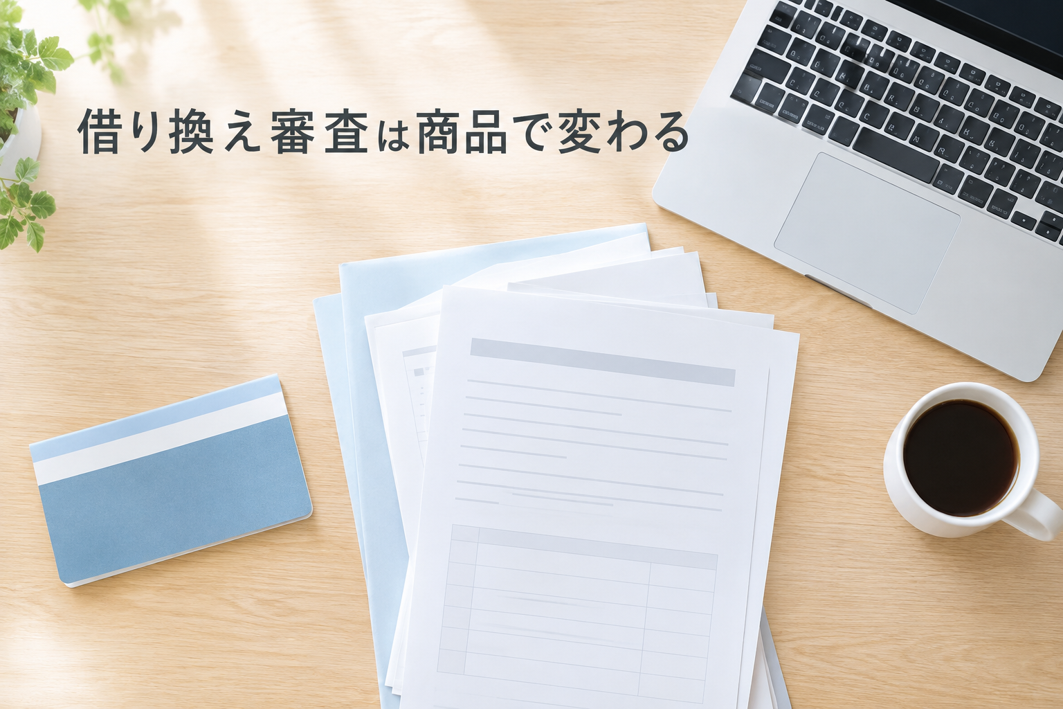 住宅ローン借り換えの審査書類を準備する人のイメージ